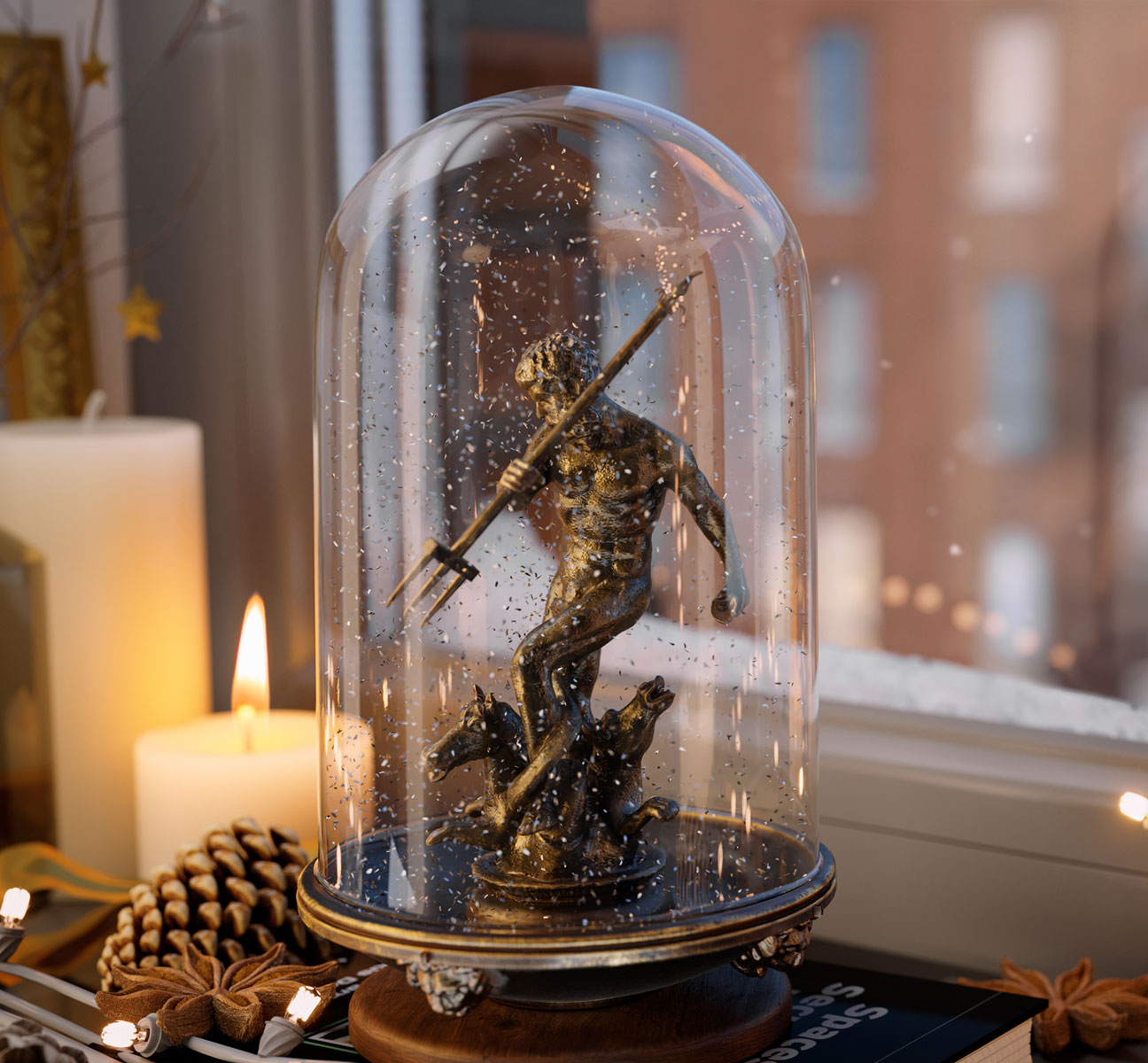 Photorealistic winter architecture visualizations of Scala – prestigious luxury brick residential complex in the city center